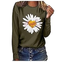 RMXEi Women Top Casual Long Sleeve Sunflower Sweatshirt Pullover Blouse