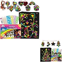 ZMLM Scratch Paper Art Set for Kids Gift - Rainbow Magic Scratch Off Art Craft Supplies Kit Birthday Party Toy 3-12 Year Old Girl Gift Christmas Holiday Activity Gift