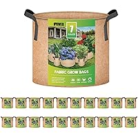 iPower 20-Pack 7 Gallon Grow Bags 300G Thick Nonwoven Aeration Fabric Pots Heavy Duty Plant Containers with Handles for Garden Planting, Tan