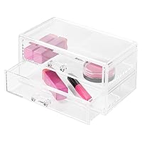 Richards Homewares Stackable Clearly Chic Cosmetic Organizer, 2-Drawer, Clear