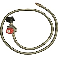 30502 High Pressure Adjustable Regulator with Type 1 Connection and Stainless Steel Braided Hose with 1/8-Inch Male Pipe Thread End Fitting with Orifice