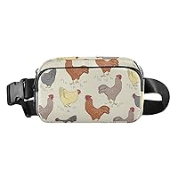 ALAZA Rooster Chicken Yellow Belt Bag Waist Pack Pouch Crossbody Bag with Adjustable Strap for Men Women College Hiking Running Workout Travel