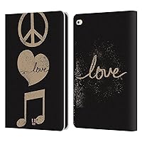 Head Case Designs Peace and Love All About Music Leather Book Wallet Case Cover Compatible with Apple iPad Air 2 (2014)