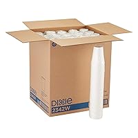 Dixie 12 oz. Paper Hot Coffee Cup by GP PRO (Georgia-Pacific), White, 2342W, 1,000 Count (50 Cups Per Sleeve, 20 Sleeves Per Case), Simply White