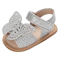 Girls Princess Shoes Kids Butterfly Rose Gold Open Toe Sandals Children Sparkling Lightweight Cozy Comfy Sneakers