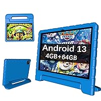 Kids Tablet 10 inch Android 13, 4GB RAM+64GB ROM 8000mAh Toddler Tablet for Children Teen, 2.4G & 5G WiFi, Dual Camera, 10.1'' IPS HD Screen Family Link Parent Control, 2-Year Warranty