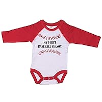 Raglan Baby Onesie/My First Baseball Season/Unisex Newborn Bodysuit