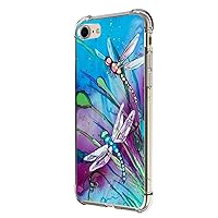 Case for iPhone SE 3rd Gen 2022, Cute Dragonfly Drop Protection Shockproof Case TPU Full Body Protective Scratch-Resistant Cover for iPhone SE 3rd Gen 2022,SE 2020,iPhone 7 8