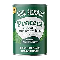 Mushroom Blend Defend Mix by Four Sigmatic | Organic Mushroom Powder Complex with Lion’s Mane, Cordyceps, Chaga, Reishi and More | Natural Immune Support Supplement | Vegan, Gluten-Free | 30 Servings