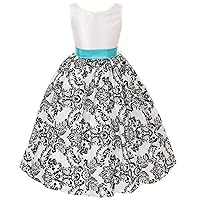 White with Black Velvet Special Occasion Dress with Sash - Infant Toddler Girls