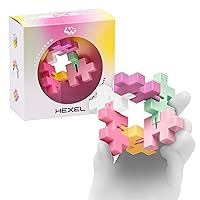 Plus-Plus - HEXEL Bubblegum - Fidget Sensory Puzzle Toy - Travel Friendly, Quiet Stress and Anxiety Relief for Kids/Adults