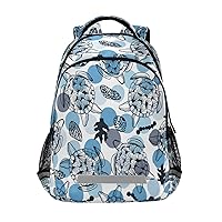 Ocean Blue Turtle Backpacks Travel Laptop Daypack School Book Bag for Men Women Teens Kids