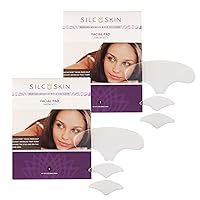 SilcSkin Facial Pads Brow Set - 2 Multi Area Pads, 1 Brow Pad - For Forehead and Facial Areas - Reusable Self Adhesive Silicone Face Pads, 60 Day Supply
