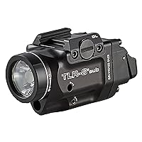 Streamlight 69411 TLR-8 Sub 500-Lumen Compact Rail-Mounted Tactical Light with Integrated Red Aiming Laser Exclusively for Glock 43X/48 MOS/Rail with CR123A Battery, Black
