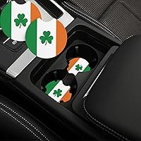 Happy Irish Holidays Car Cup Holder Coasters 2 Pack Auto Anti Slip Insert Coaster with A Finger Notch Rubber Cup Mat Drink Pad Universal Car Interior Accessories