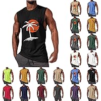 Men's Gym Workout Tank Tops Swim Beach Shirts Summer Sleeveless Training T-Shirt Muscle Bodybuilding Athletic Clothes