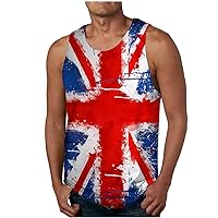 USA Flag Patriotic Independence Day Men's Quick Dry Workout Tank Top Gym Muscle Tee Fitness Bodybuilding Sleeveless T Shirt