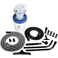 Cen-Tec Systems Assembled Quick Click Dust Separator with Locking Collection Power Adapter Set and Vacuum Tools, 5 Gallon Bin, Black