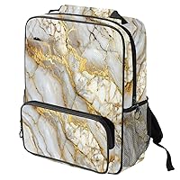 Travel Backpack for Women,Backpack for Men,Classic White Gold Marble,Backpack