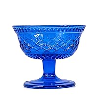 Serving Bowl Glass Relief Footed Dessert Bowl 4.33 х 3.54