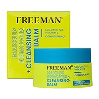 Freeman Restorative Makeup Remover + Cleansing Balm, Moisturizing & Conditioning, Coconut Oil & Vitamin E, Lightweight Formula Gently Removes Makeup & Cleanses Skin, 1.4 fl.oz. Jar, 1 Count