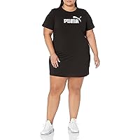 PUMA Women's Plus Size Essentials Slim Tee Dress, Black, 2X