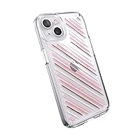 Speck MagSafe Case for iPhone 13 - Drop & Camera Protection, Clear Phone Case, Wireless Charging Compatible, Fits All 6.1 Inch Models - Infused Stripes/Clear