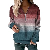 Oversized Floral Pattern Sweatshirts Casual Quarter Zip Pullover Tops Fall Long Sleeve Hoodie Teen Tie Dye Top