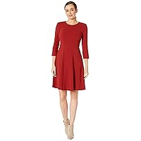 Tommy Hilfiger Women's Fit and Flare Button Sleeve Dress
