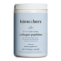 HIMS & HERS unflavored Collagen Protein Powder with 18 Amino acids, Soy-Free and Gluten-Free, no GMOs and Artificial sweeteners, 30 Servings, 10.5oz