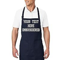 Personalized Embroidered chef Apron with Your Unique Text - Customized with your text