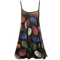 Fashion Star Womens Camisole Cami Strappy Floral Printed Vest Sleeveless Swing Dress Top