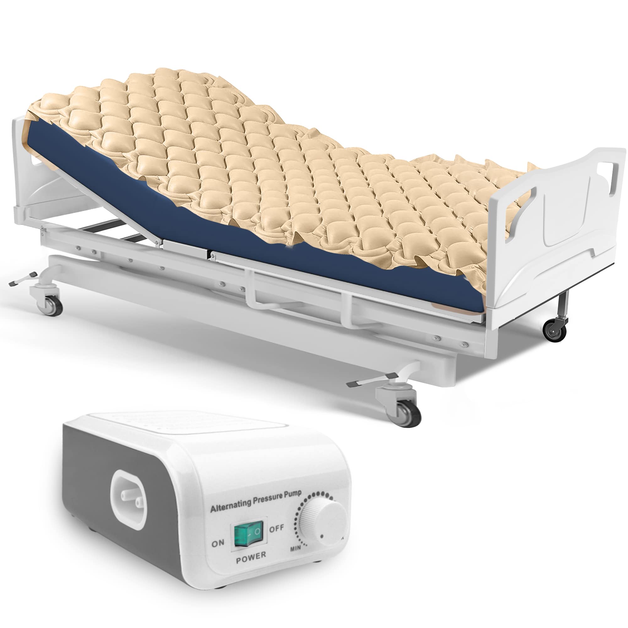 Kyltoor Alternating Pressure Mattress for Bed Sores, Bed Pad to Prevent Bed Sores for Hospital Bed Includes Inflatable Air Mattress and Quiet Pump, for Bed Sore Relief Pressure and Sores Treatment