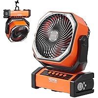 20,000mAh Camping Fan, 9 Inch Battery Operated Fan, Rechargeable Fan Portable with 4 Speeds, Auto Oscillating & Timer, Outdoor Tent Fan with Remote & Hook for Picnic, Barbecue, Fishing, Travel