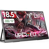 UPERFECT Portable Monitor 18.5 inch 120HZ 100% sRGB 1080P with VESA & Stand 180° Adjustable Ultra-Slim & Lightweight Frameless FHD FreeSync IPS HDR Gaming Display, Travel Second Monitor for Laptop