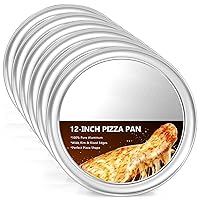 Wide Rim Pizza Pan, Aluminum Pizza Tray, Restaurant-Grade Baking Trays Coupe Style Rim, 12 Inches, Pack of 6