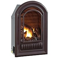 HearthSense Propane Gas Ventless Gas Fireplace Insert with Remote Control, 6 Fire Logs, Use with Liquid Propane, 20000 BTU, Heats up to 950 Sq. Ft., Black