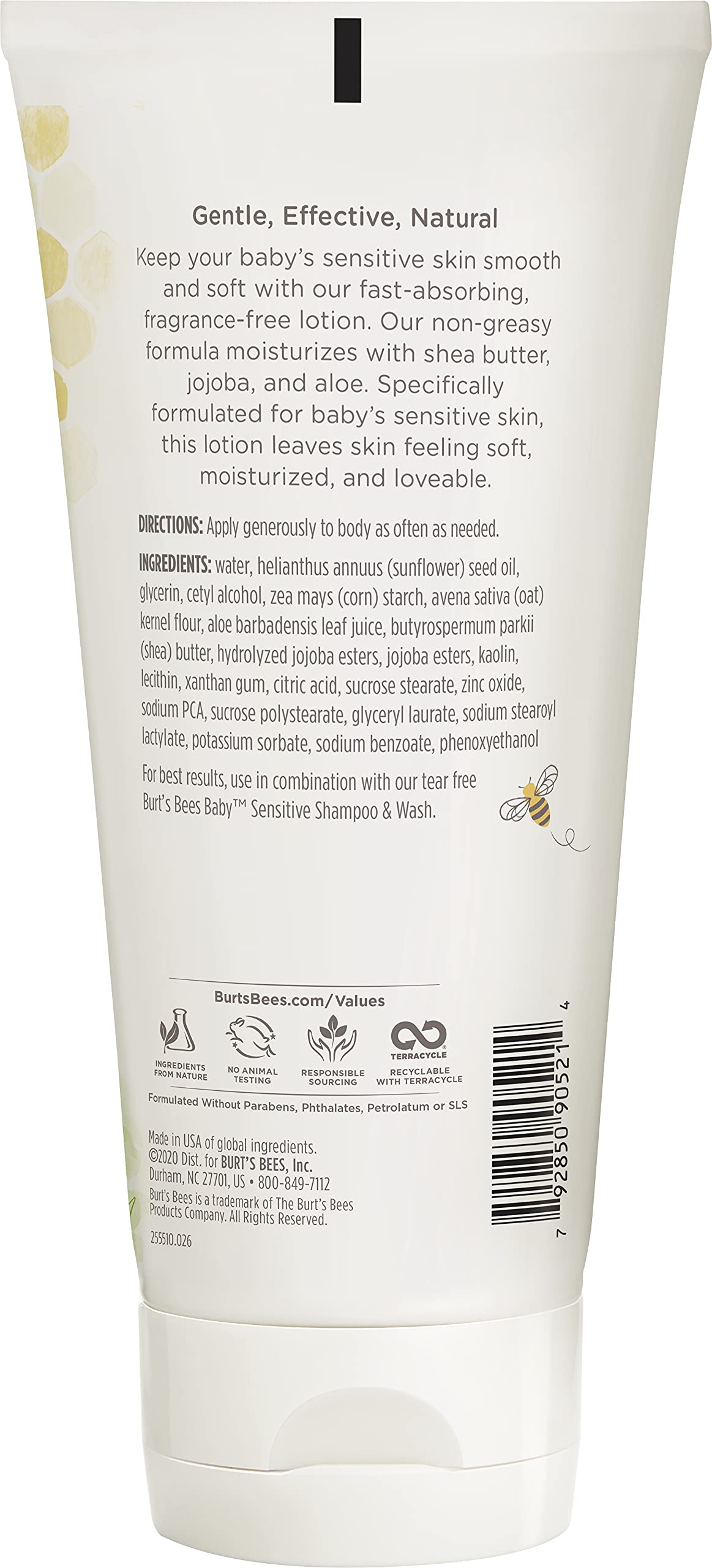 Burt's Bees Baby Ultra Gentle Lotion for Sensitive Skin - 6 Ounces - Pack of 3