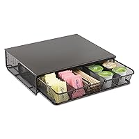 Safco Products Coffee and Sugar Organizer 3274BL Hospitality Tray, Home, Office, & Hotel, 1 Drawer, Black, 12