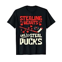 Stealing Heart Like I Steal Pucks Valentines Day Hockey T-Shirt