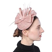 Womens Fascinator Hat Sinamay Pillbox Flower Feather Tea Party Derby Wedding Headwear