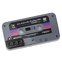 Custom Retro Cassette Tape Personalized Audio Mixtape Case, Designed for Samsung Galaxy S24 Plus, S23 Ultra, S22, S21, S20, S10, S10e, S9, S8, Note 20, 10 - Dark Grey