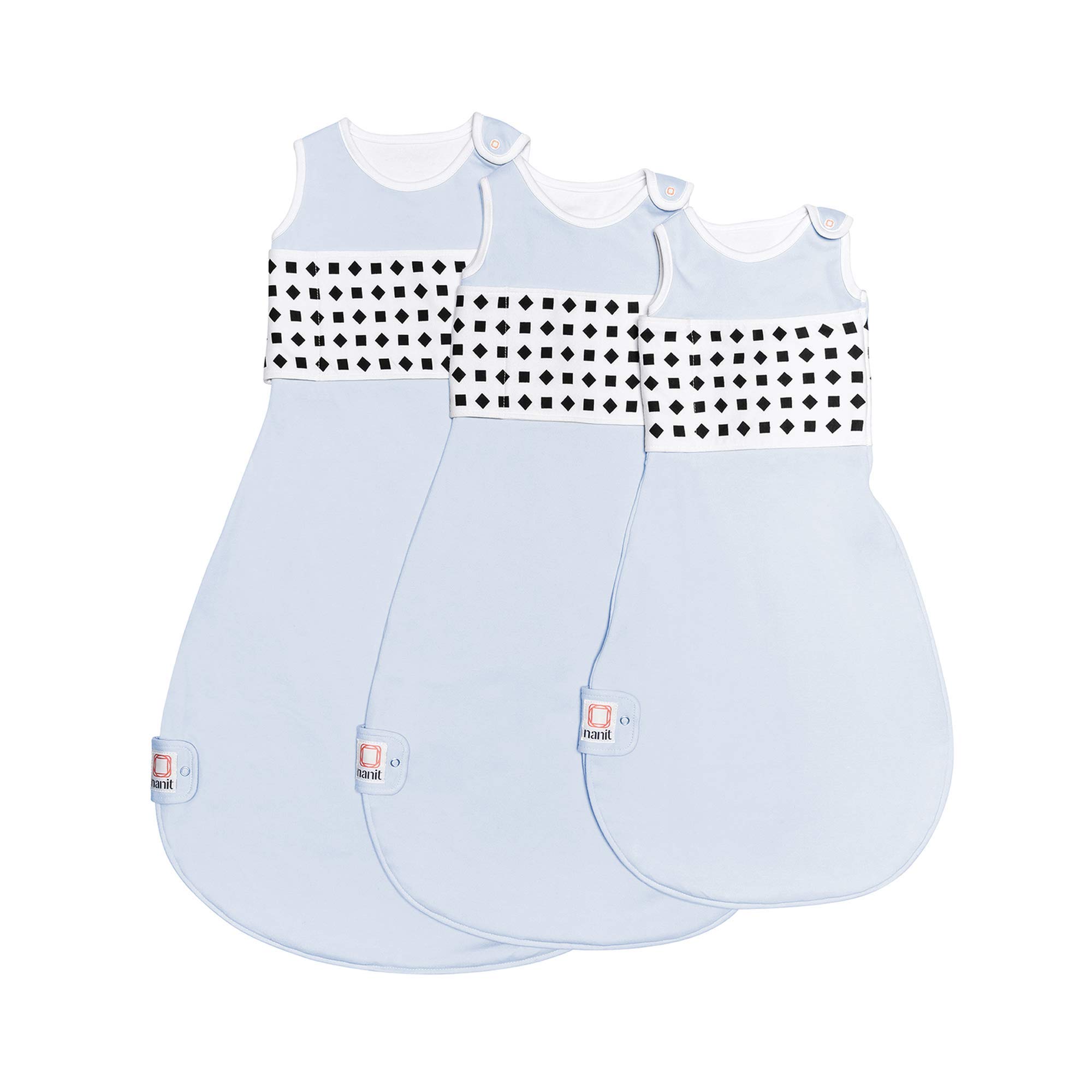 Nanit Breathing Wear Sleeping Bag – 100% Cotton Baby Sleep Sack - Works Pro Baby Monitor to Track Breathing Motion Sensor-Free, Real-Time Alerts, Size Large, 12-24 Months, Powder Blue