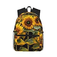 Lightweight Laptop Backpack,Casual Daypack Travel Backpack Bookbag Work Bag for Men and Women-Sunflowers
