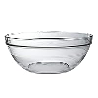 Duralex LYS Stackable Glass Bowl, 3-1/2 Quarts, 10 1/4 Inches, Clear, 2030AF, Approx. Φ12.2 x H4.8 inches (310 x 123 mm)