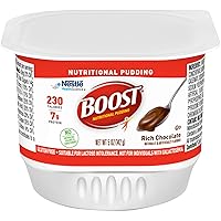 Boost Nutritional Pudding, Rich Chocolate - No Artificial Colors or Sweeteners, Gluten Free - 5 OZ Cups (4 CT/Pack) (Pack of 6)