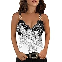 Womens Tank Tops, Women Sexy Lace Trim V-Neck Spaghetti Straps Sleeveless Shirts Low Cut Slim Fit Summer Camis Blouses
