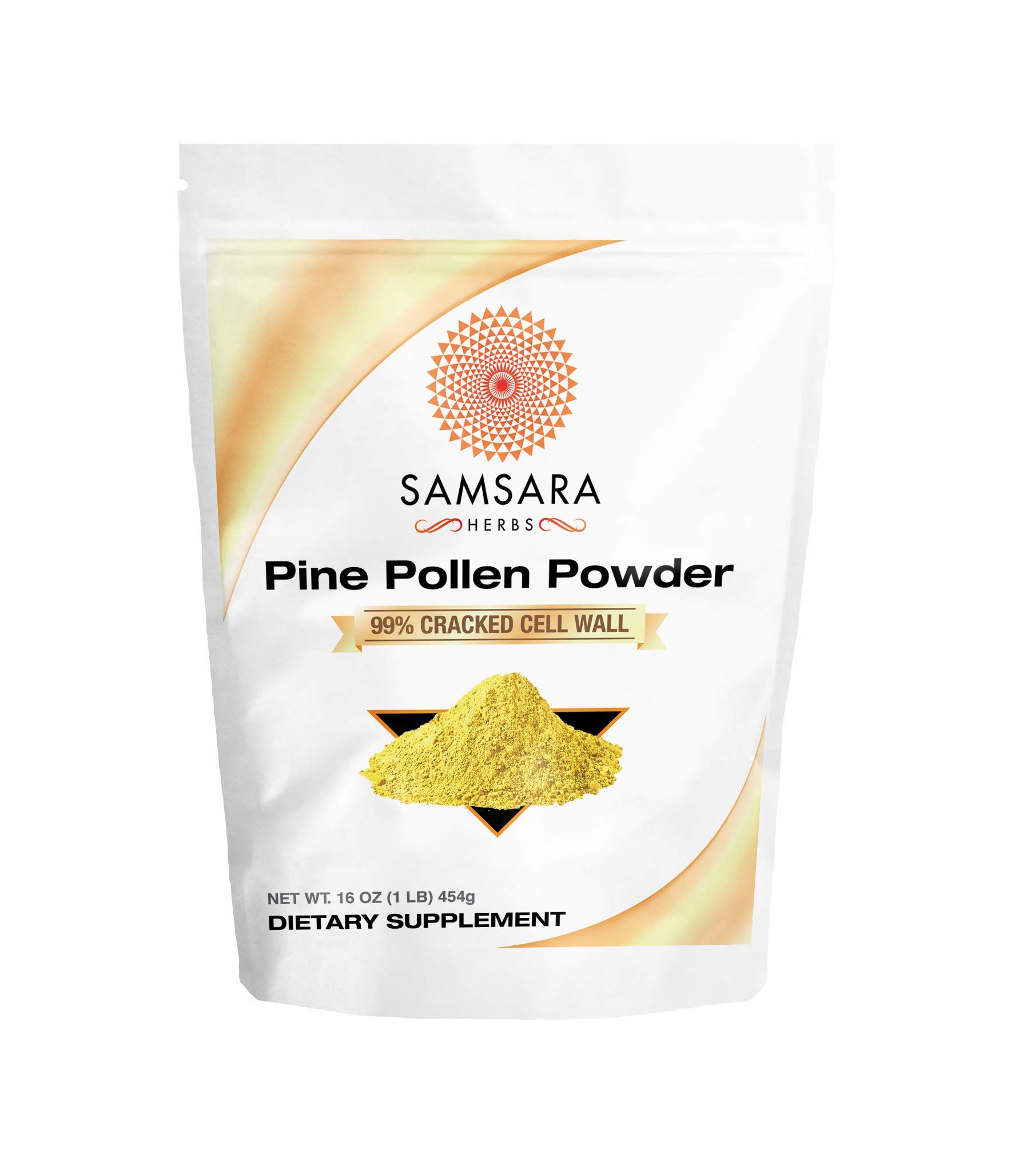 Samsara Herbs Pine Pollen Powder Wild Harvested - 99% Cracked Cell Wall (16oz/454g)