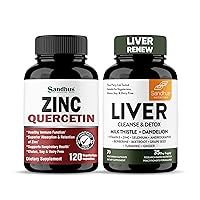 Sandhu's Zinc Quercetin & Liver Renew Cleanse & Detox Capsules| Immune, Liver Health Support and Detoxification| Non-GMO | Made in USA