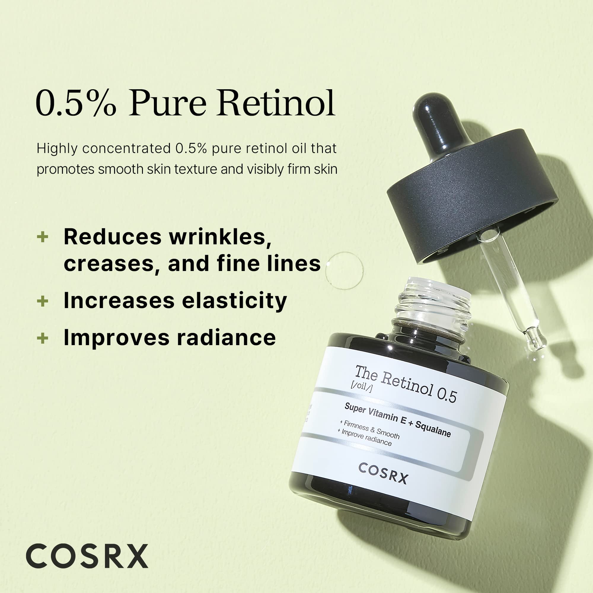 COSRX Skin Cycling Routine - Snail Mucin 96% Essence + Retinol 0.5 Oil, Recovery Set for Face and Neck, Fine Lines Spot Treatment, Repair Oil for Face